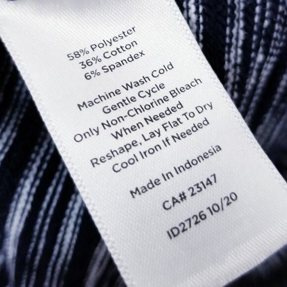 T by Talbots Striped Knit Dress Navy & White Sheath - Size Small - Picture 7 of 8